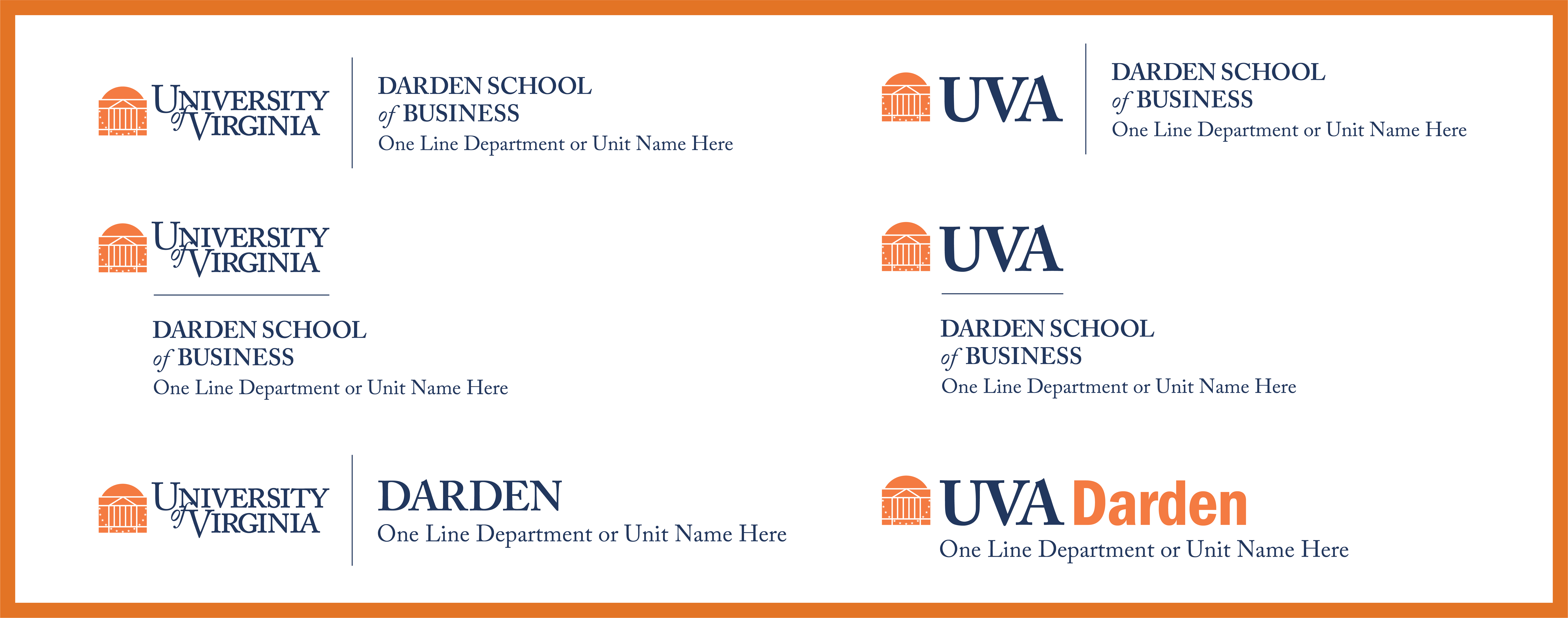 informal one line secondary unit logos for Darden.