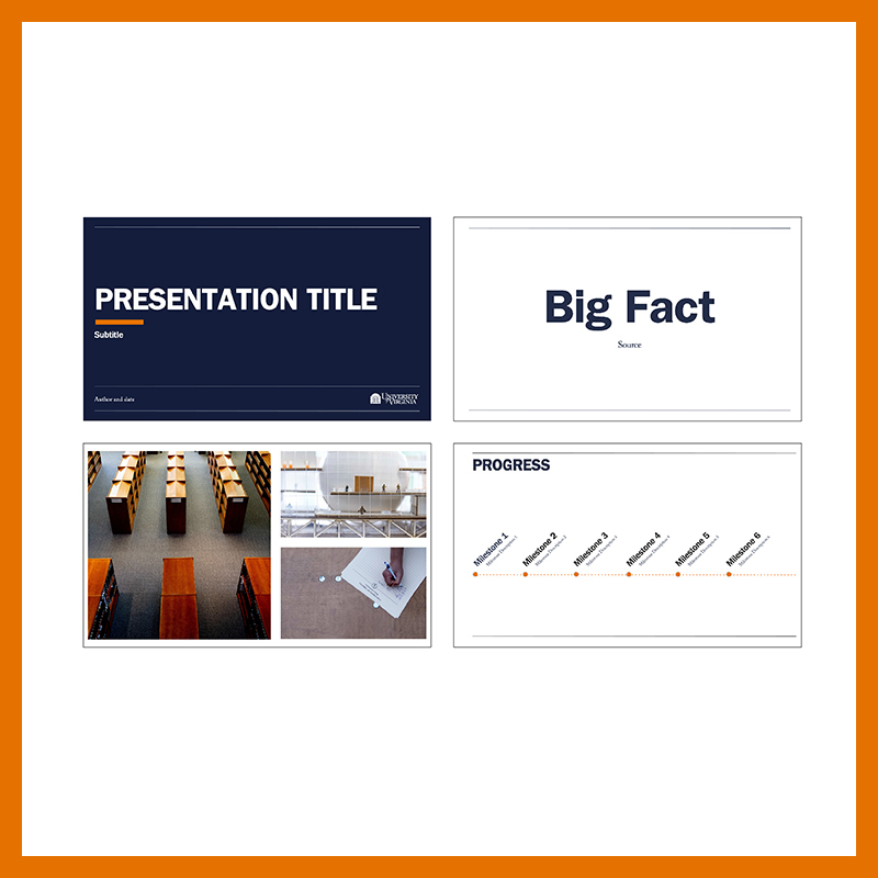 University of Virginia 'Modern' PowerPoint template example image. Clicking this takes you to the download page for the UVA Modern PowerPoint template.