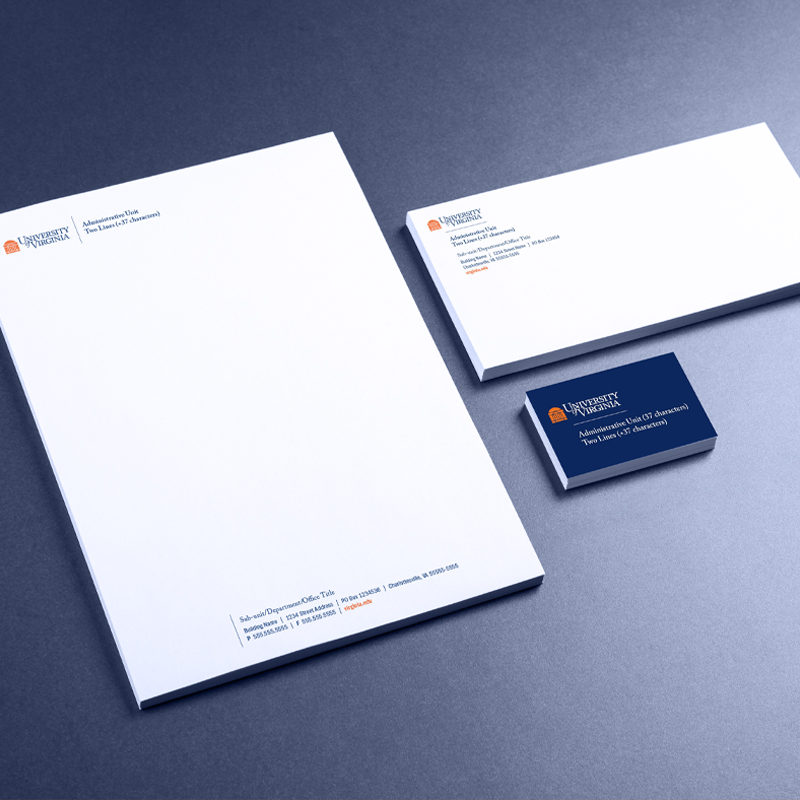 University of Virginia example of stationery assets 