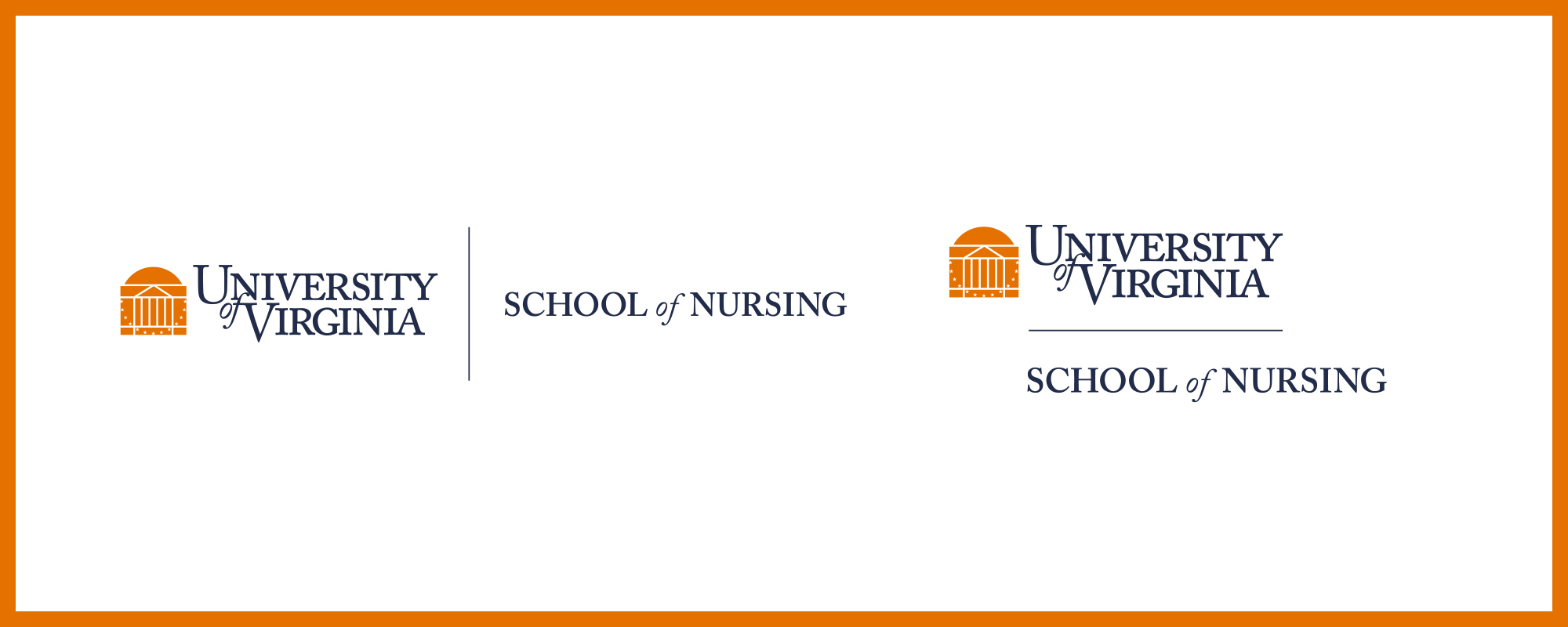 2 logos for the School of Nursing showing the Formal Primary and Formal Vertical versions.