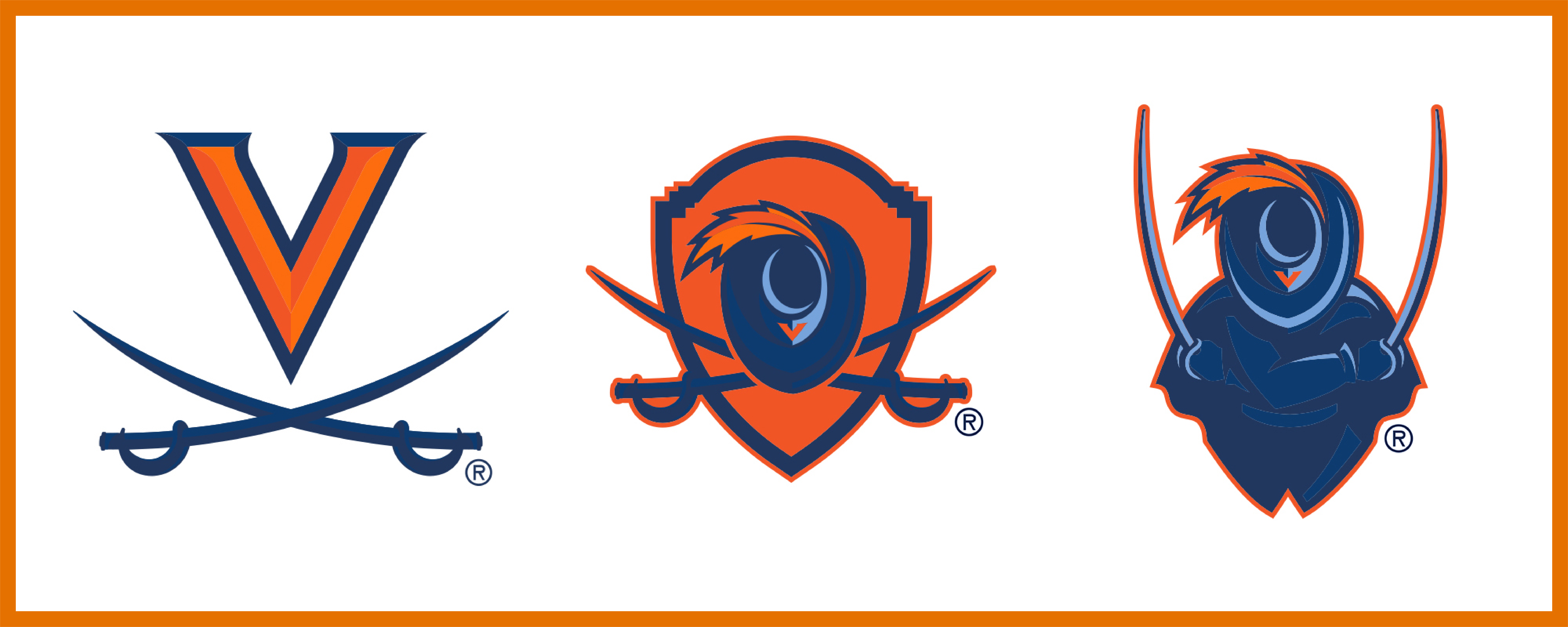 The three main logos for Virginia Athletics.